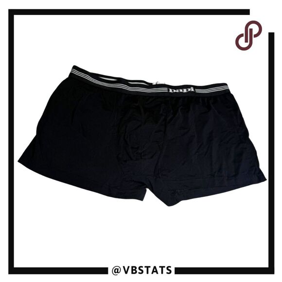 Papi Men's Nylon Blend Microfiber Stretch Trunk Boxer Brief Black Medium - Picture 1 of 5